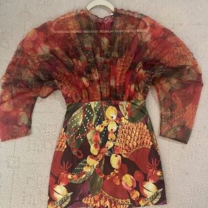 ANDREA IYAMAH ODI PLEATED ORGANZA MINI DRESS